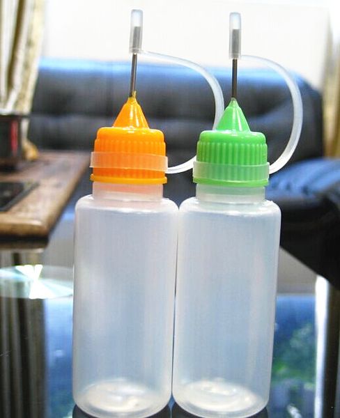

wholesale- 10pcs/lot 10ml squeeze bottle metal needle cap dropper bottle