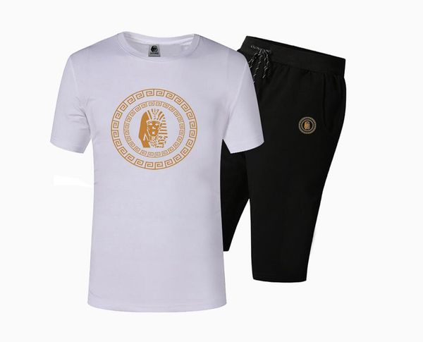 

mu8550111 s-5xl new arrival last kings suit mens t shirts +pants tees colorful letter style, Gray