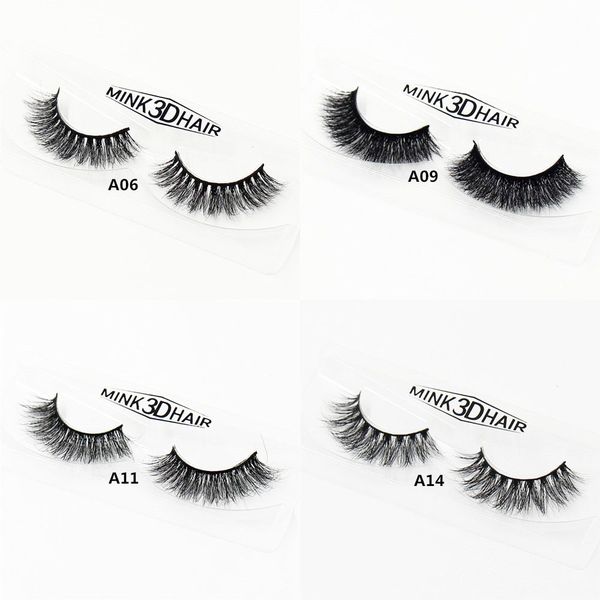 

wholesale- 3d mink false eyelashes messy cross thick natural fake eye lashes professional makeup bigeye eye a01-a19 (blank box available