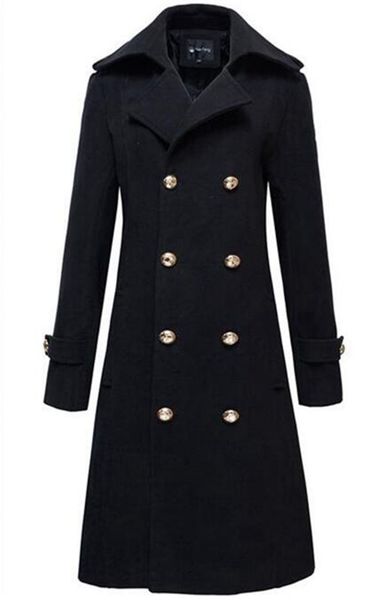 

the new autumn/winter in europe and the cultivate one's morality personality double-breasted couples cloth trench coat / s-2xl, Black