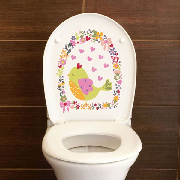 

diy flowers cartoon bird vine wall stickers toilet wallpaper art decor mural beautiful room decals sticker