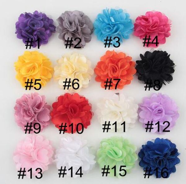 

hair accessories girls cute satin flowers clips hairpins for yh652, Slivery;white