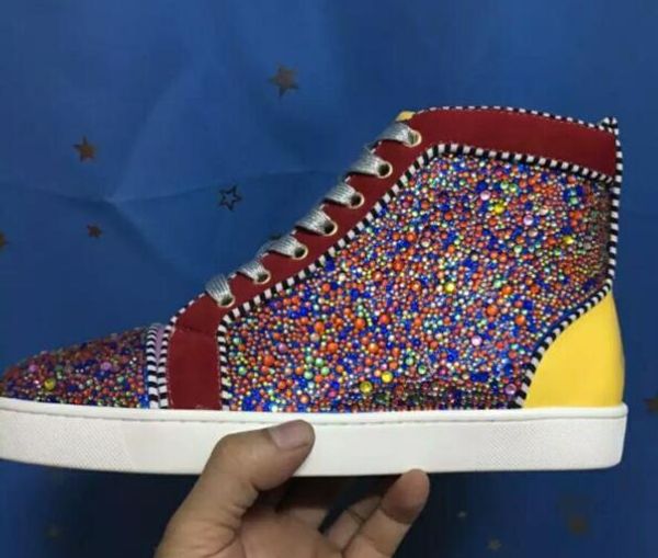 

New ca ual 2017 men red bottom uede leather with red pike toe neaker de ign high ca ual hoe 36 47 drop hipping