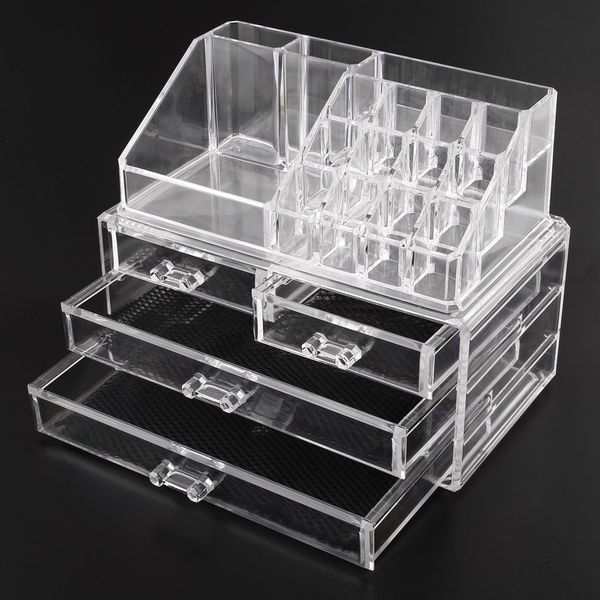 Acrylic Cosmetic Makeup Organizer Jewelry Display Boxes Bathroom
