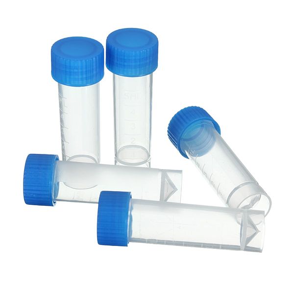 

250pcs excellent 5ml cryovial plastic test tubes with screw seal cap vial container lab supplies school supplies