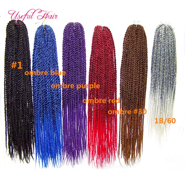 

synthetic braiding hair crochet twists senegalese blonde ombre 18inch senegalese twist hair crochet braids kinky curly hair extensions, Black