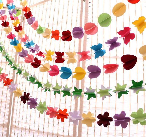 2019 hanging paper flowers christmas artificial flowers garland birthday wedding decorative flowers wreaths baby shower toy from mexican paper flower garland