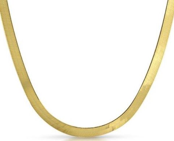 

5мм Твердых цепей ожерелье 10K желтого золото гальванической Елочки