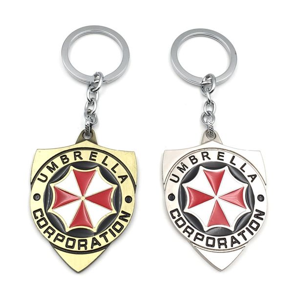 

new arrival resident evil umbrella corporation logo keychain metal alloy key rings wholesale 10pcs/lot blister pacakge, Silver