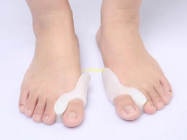 10 pares / lote Frete Grátis Silicone Gel pé toe Separator polegar valgus protetor Joanete corrector Hálux Valgo Guarda pés cuidados