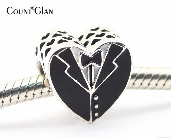 

black & white enamel love heart beads fit pandora charms silver 925 original bracelet women diy disny beads for jewelry making