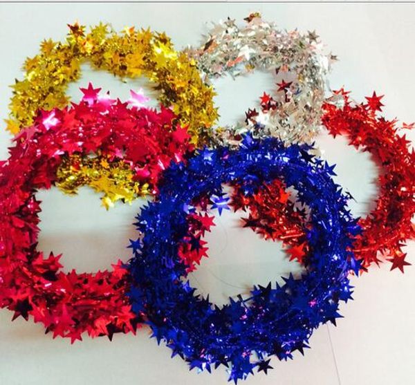 

новое прибытие рождественская елка висит звезда сосна гирлянда рождественские украшения украшение 5 цветов 7,5 м