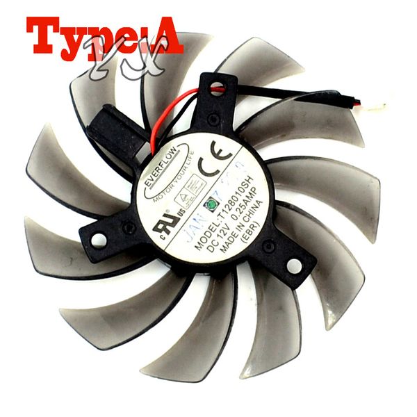 75mm Everflow T128010SH DC 12 V 0.25A ASUS MSI R6850 6850 Soğutma Için Hayranları HD6850 Grafik Ekran Kartı Soğutucu Fan