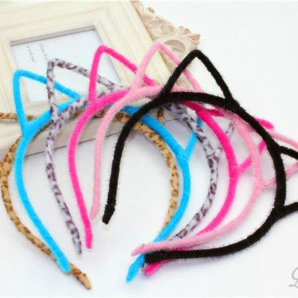 

korean lovely plush cat ears baby headband cute women girls kids hello kitty villi halloween headbands prince hair accessories, Slivery;white