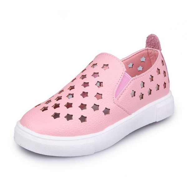 kids shoes boys girls pu leather shoes cut-outs hollow out flat children slip on shoes girls boys sneaker girls trainers