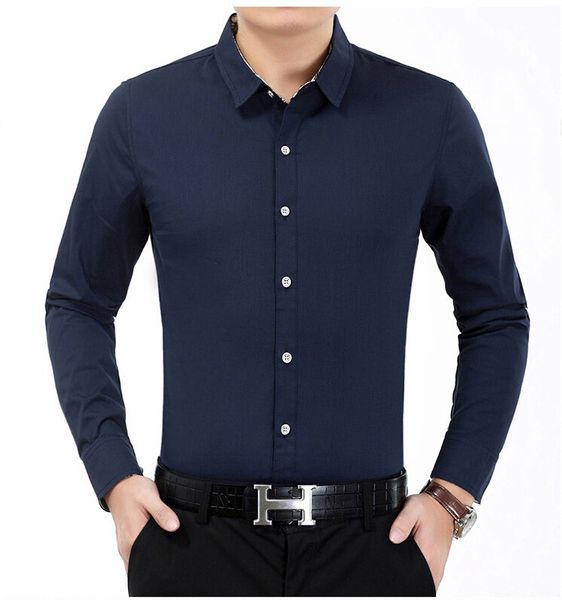 

плюс размер 7xl 8xl 2017 осень мода мужская рубашка твердые с длинным рукавом мужская одежда тенденция повседневная мужская бизнес рубашки м, White;black