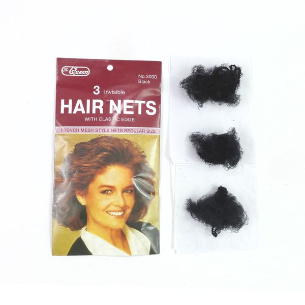 

оптовая продажа-3 шт./лот эластичная сетка для волос нейлоновые сетки для волос невидимый одноразовые волос net  дюймов пять цветов микс ч, Black;brown