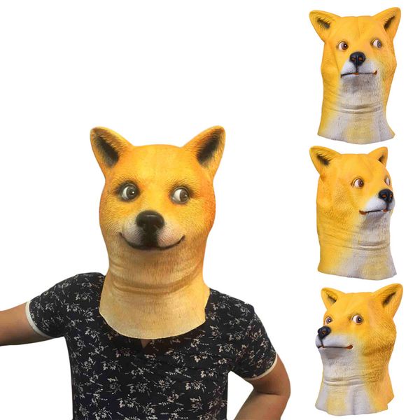 

latex animal mask full face mask for adults halloween masks shiba inu latex mask cosplay party costume prop