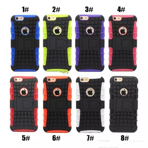 

For iphone 7 ca e dual layer armor ca e hard hell back cover kick tand ca e for am ung 7 with opp package