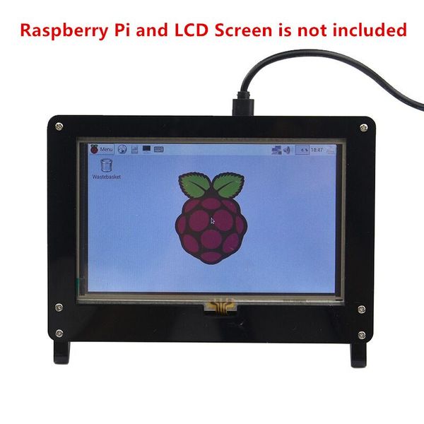 Freeshipping Raspberry pi Display touch screen da 3/5 pollici Shell dedicato in bianco e nero