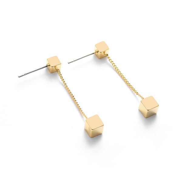 

yc copper plated 14 k gold stud fashion contracted geometry ear wire basic stud earrings original design jewelry women's gift