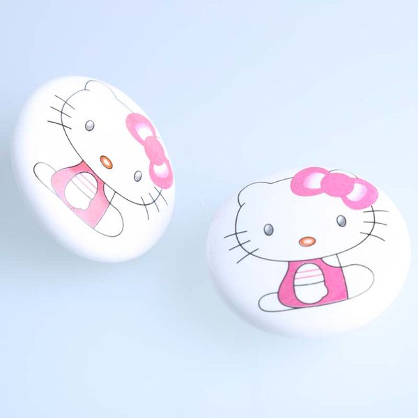 2019 50mm White Pink Cat Ceramic Knobs Porcelain Drawer Shoe