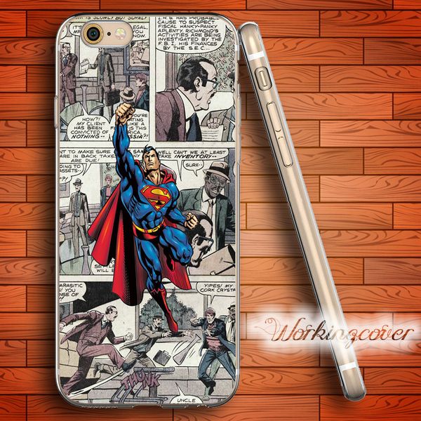 

capa comic superman soft clear tpu case for iphone 7 6 6s plus 5s se 5 5c 4s 4 case silicone cover