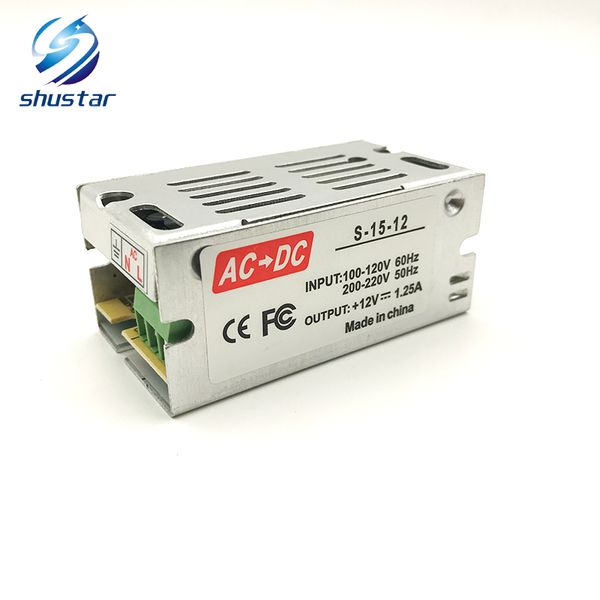 

shustar оптовые трансформаторы освещения 1a 15w 85v-265v ac to dc 12v переключатель адаптер питания конвертер для rgb светодиодные полосы св