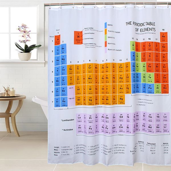 Fabric Polyester Big Bang Theory Periodic Table Shower Curtain