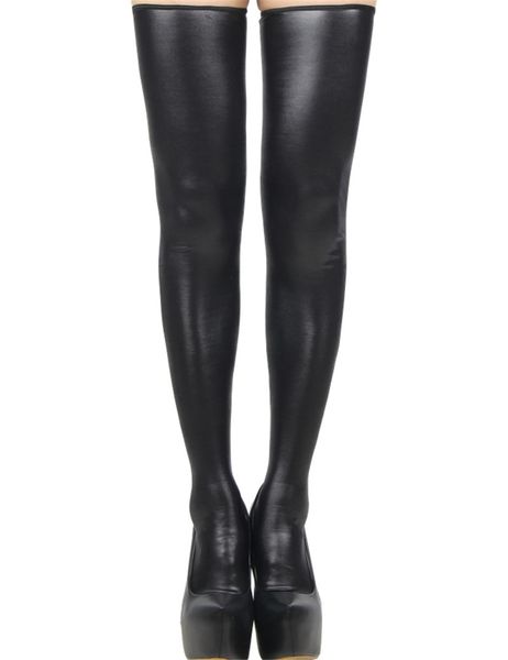 Strumpfgroßhandel RA80043 Neue Design Frauen bleiben latex Strümpfe schwarz Super Stretch Sexy Strümpfe Fitness Cosplay Oberschenkel High Stocki