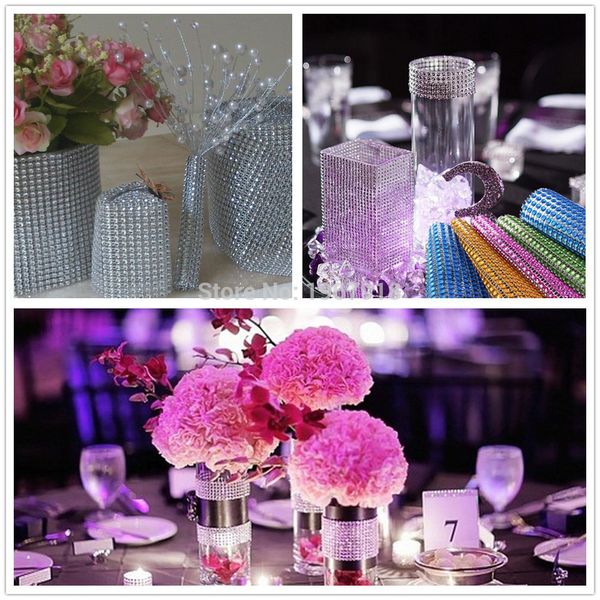 

1 yard/91.5cm rhinestone chain diamond mesh trim wedding decoration crafts bling wrap party crystal diy festive events supplies