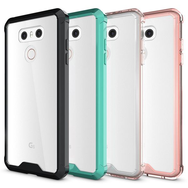 

for lg g6 case soft tpu bumper + clear hybrid back cover case for lg g6 v20
