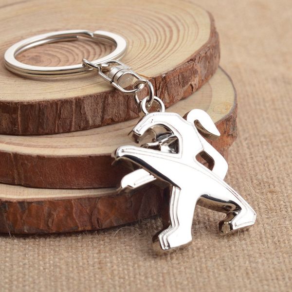 Für Peugeot Car Keychain -Schlüsselringe Halter Keyrings für Peugeot 206 207 Autozubehör 3D -Legierungsschlüsselkette Großhandel