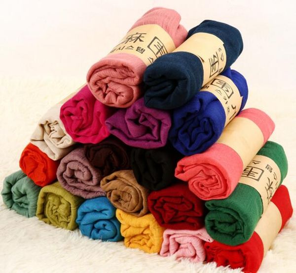 

women solid color scarf winter candy color scarf 78*180cm shawls and scarves linen cotton scarf warm beach pashmina 42 colors ing, Blue;gray