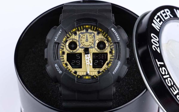 

With box late t model watch ga100 ga 100 watch cla ic wri twatch relogio reloj de pul era led watch