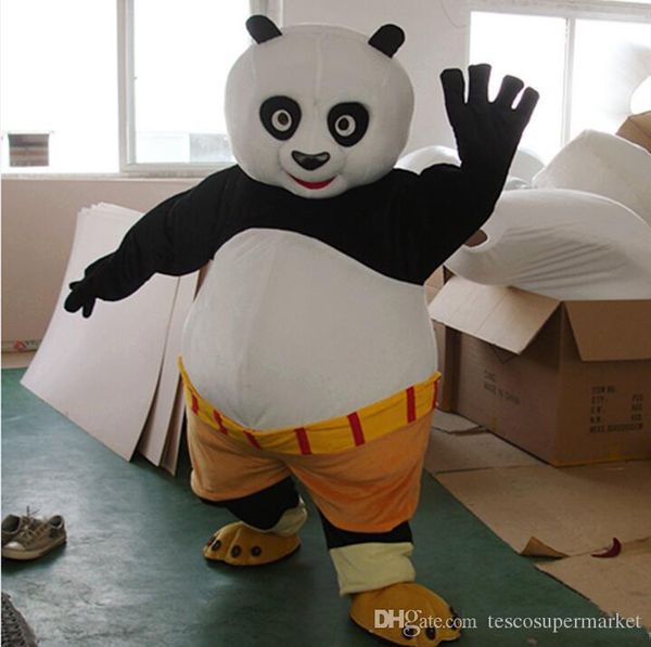 2017 Yeni hızlı kargo Maskot Kostüm Kung Fu Panda Karikatür Karakter Kostüm Kungfu Panda Fantezi Elbise Yetişkin Boyutu