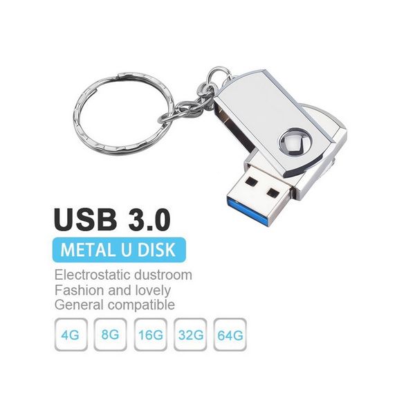 

usb 3.0 high speed metal rotation usb flash drive u disk 64gb 32gb 16gb 8gb 4gb pen drive memory stick flash business gift