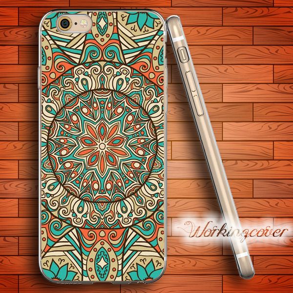

capa luxury mandala soft clear tpu case for iphone 7 6 6s plus 5s se 5 5c 4s 4 case silicone cover