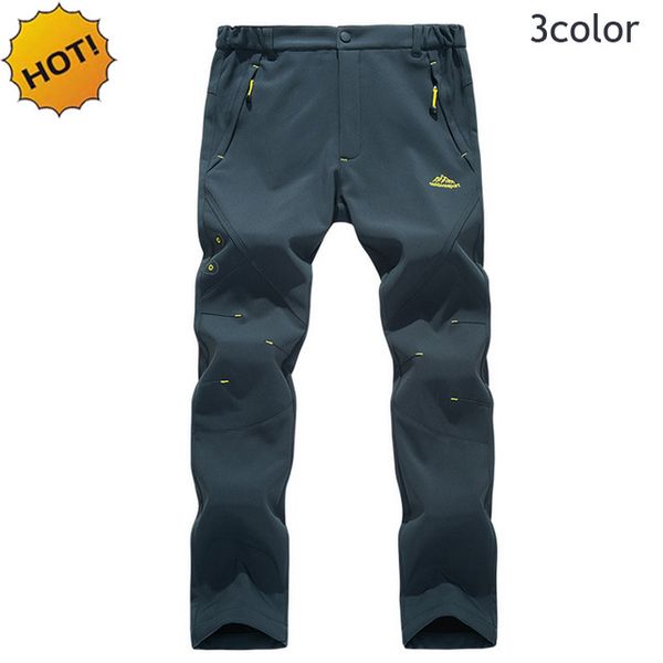 CALDO 2017 Inverno Slim Fit Addensare In Pile Camoscio Caldo Impermeabile Ricamo Dritto Logo Pantaloni Tasca Con Cerniera Da Uomo Nave Libera