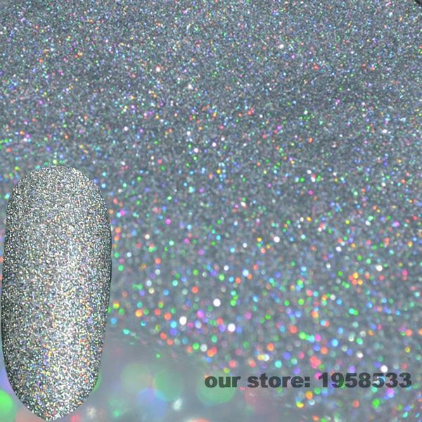 

wholesale- holographic laser silver glitter dust powder 0.2mm 1/128'' sparkly nails body art diy tips uv acrylic decoration n32, Silver;gold