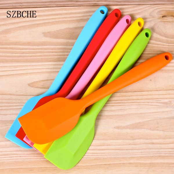 

wholesale- cream cake scraper 1pcs silicone batter spatula cake cream mixer long handled models baking scraper kitchen cooking tool knife