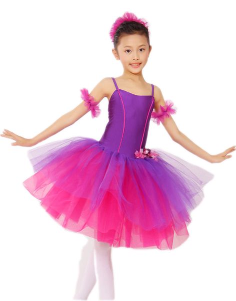 

rose red dancing skirt fashion section poncho skirt purple spring and summer children female princess ballet practice stage dance skirt 52, Black;red