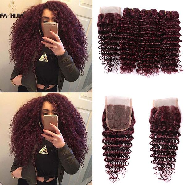 2019 Brazilian Virgin Hair Extension Low Price Burgundy Human Hair