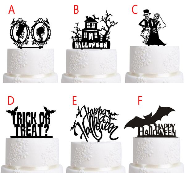 Halloween Cake Topper Personalized Decorations Black Acrylic Cake