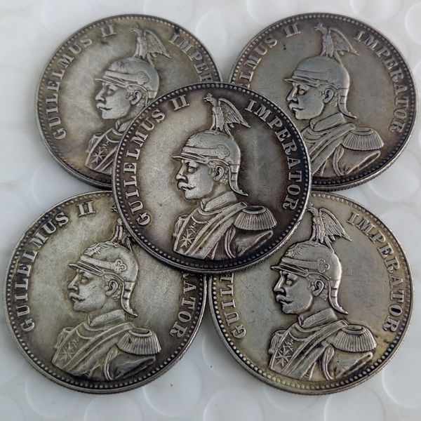 

a set of (1891-1902)5pcs German East Africa 1 Rupie Coin Guilelmus II Imperator Brass Craft Ornaments