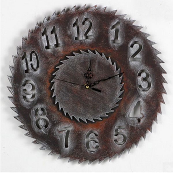 

wholesale- high-grade 2016 new handmade 3d decorative large retro rustic art vintage big wall clock 40*40cm ing