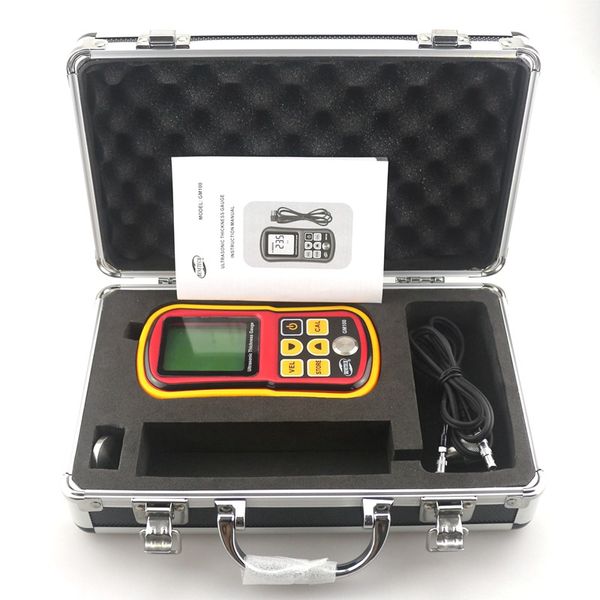 Calibro di spessore ultrasonico di Freeshipping con gli strumenti di misurazione di larghezza del metallo della scatola al minuto tester di velocità del suono di 1.2 ~ 225mm
