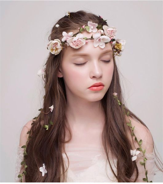 Brand New Wedding Bridal Pink Flower Boho Floral Garland Handmade