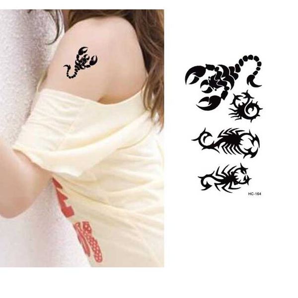 Acheter Femmes étanche Faux Autocollants De Tatouage Sexy Poitrine Poignet Bracelets Flash De Tatouage Scorpion Conception Tatouages Temporaires