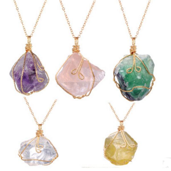 

2017 new irregular natural stone blue purple pink turquoise crystal necklace agate slice pendant gold plated chain necklace jewelry moq 20pc, Silver